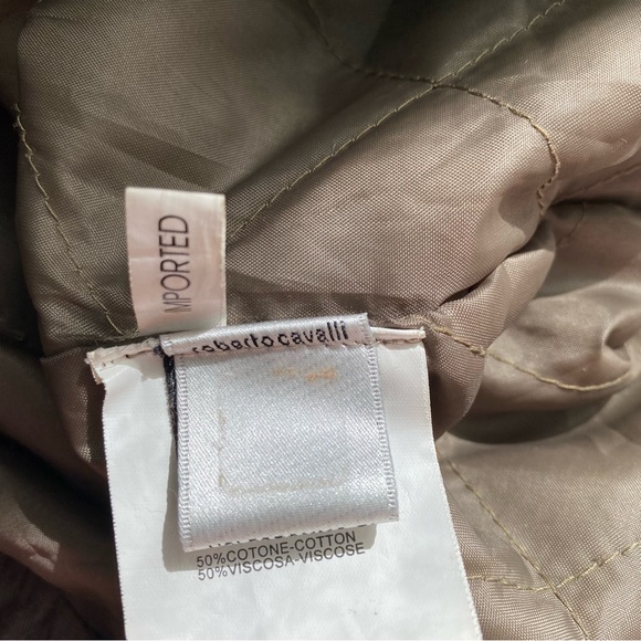 Roberto Cavalli Bomber Jacket Quilted Lined Zip Sleeves - Picture 16 of 16